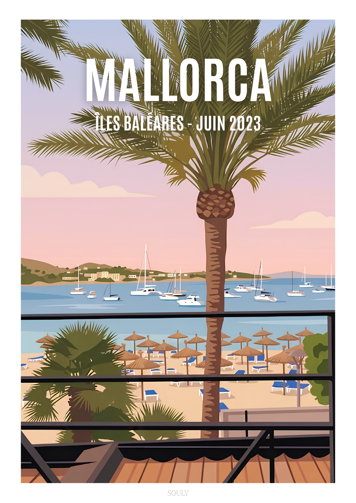 Affiche personnalisée représentant Mallorque